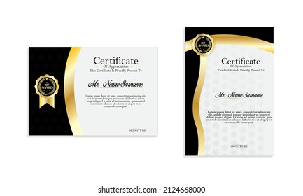 Modern Elegant Black Gold Diploma Certificate Stock Vector (royalty 