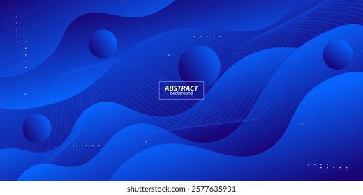 Modern elegant blue abstract wave background for banner, cover, flyer, brochure, poster design, business presentation and website. Vector Eps10