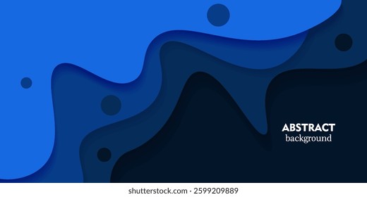 Modern elegant blue abstract wave background for banner, cover, flyer, brochure, poster design, business presentation and website. Vector Eps10