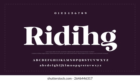 Modern elegant bold vector font. Typography urban style alphabet fonts for fashion, sport, technology, digital, movie, logo design, vector illustration