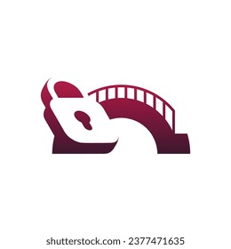 modern and elegant bridge padlock logo
