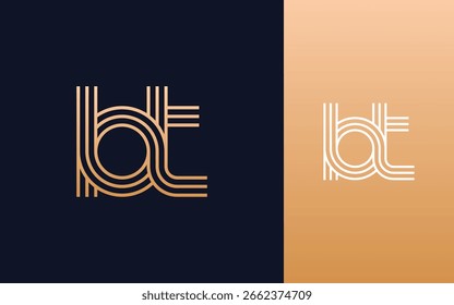 Modern elegant bt letter logo design vector	
