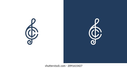 Modern and elegant C initials music logo design 