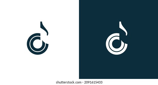 Modern and elegant C initials music logo design 