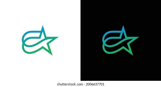 Modern And Elegant C Star Logo Design