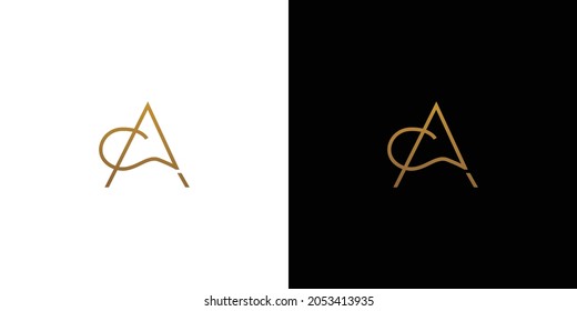 Modern and elegant CA initials logo design