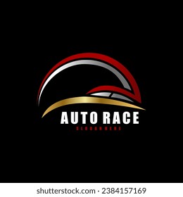 Modern elegant car logo design template with luxury gold color combination. Suitable for car club logos, showrooms, vehicle businesses, automotive, companies, etc