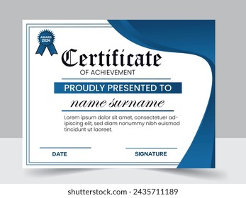 Modern Elegant Certificate Design Template.