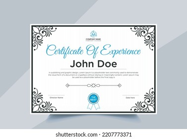 Modern Elegant Certificate Design Vector Template