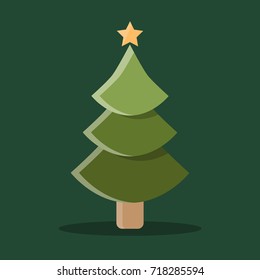 modern and elegant Christmas tree flat icon