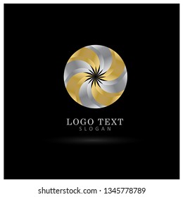 Modern & Elegant Circle Gold & Silver Logo. Symbol & Icon Vector Template.