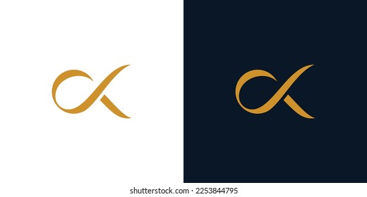 Modern and elegant CK initials logo design