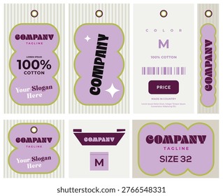 Modern and Elegant Clothing Hangtags with Bold Typography and Stylish Details for Your Fashion Brand label Packaging.