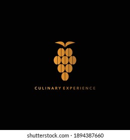 Modern and elegant coffee and wine glass combination logo design 3