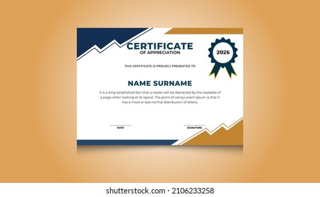  Modern elegant colorful certificate template with badge.