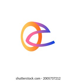 Modern elegant company logo with letter OZ colorful monogram in gradient