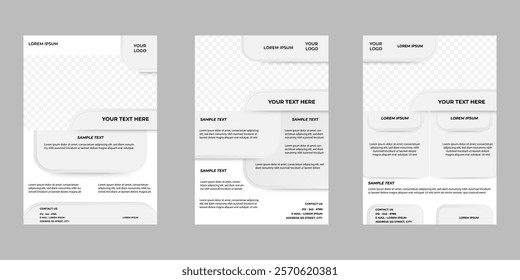 modern and elegant corporate flyer template for marketing and advertising purposes. minimal design on white and grey