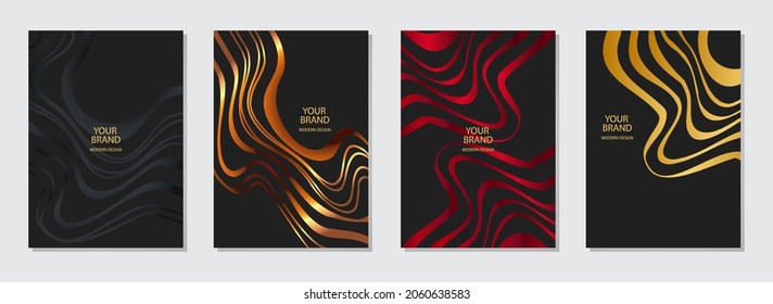 Modern elegant cover design. Luxury trendy background with line pattern.Vertical vector templates for menu, brochure, flyer layout, presentation.