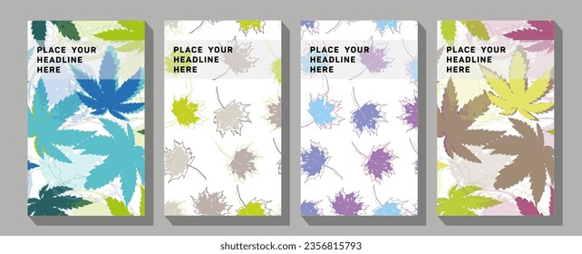 Modern elegant cover design set. Luxury fashionable background with pastel floral pattern. Abstract art background vector design for wedding and vip cover template.