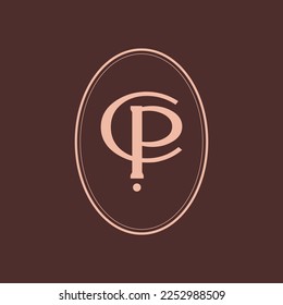 Modern Elegant CP or PC Logo Design template. icon initials based Monogram and Letters