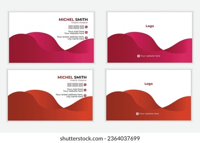 Modern Elegant Creative Business Card Template,Horizontal vector design, layout in rectangle size 