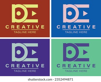 Modern elegant creative DE Logo Design and template vector illustration.