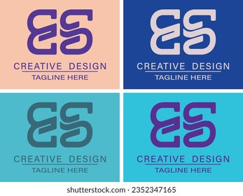 Modern elegant creative ES or SE Logo Design and template vector illustration.