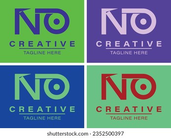 Modern elegant creative N O Logo Design and template vector illustration.