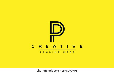 Diseño y plantilla de elegante y moderno logotipo P. Icono PP monograma basado inicial y letras en vector.