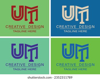 Modern elegant creative UM or MU Logo Design and template vector illustration.