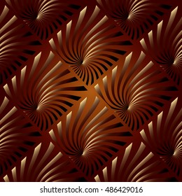 Modern elegant dark red abstract 3d geometric striped vector seamless pattern background illustration .Stylish luxury endless texture with shadows and highlights.