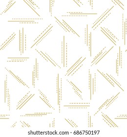 Modern elegant design with lines in gold. Seamless vector pattern