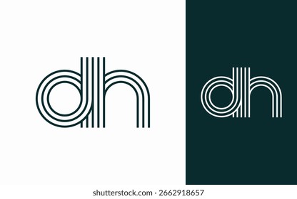 Vector elegante moderno del diseño del logotipo de la letra de dh
