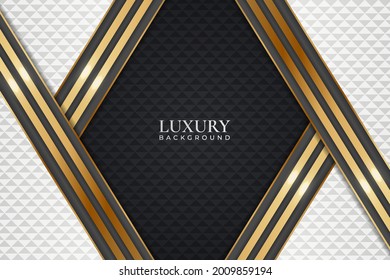 Modern Elegant Diagonal Overlapped White with Golden Luxury and Grey Background