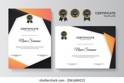 Modern elegant diploma certificate template with business and corporate concept