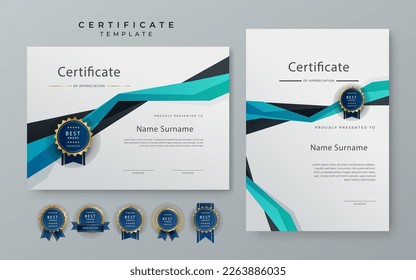 Modern elegant diploma certificate template with business corporate concept