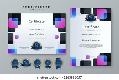 Modern elegant diploma certificate template with business corporate concept