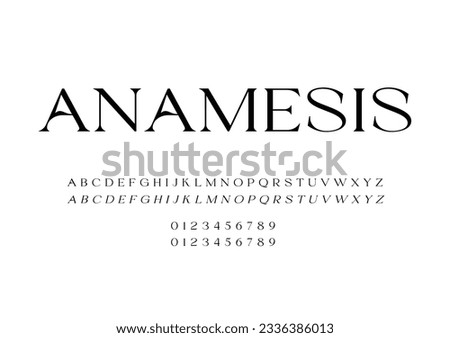 a modern elegant display serif typeface font alphabet vector