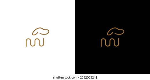 Modern and elegant dog logo design