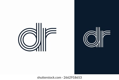 Modern elegant dr letter logo design vector