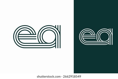 Modern elegant ea letter logo design vector