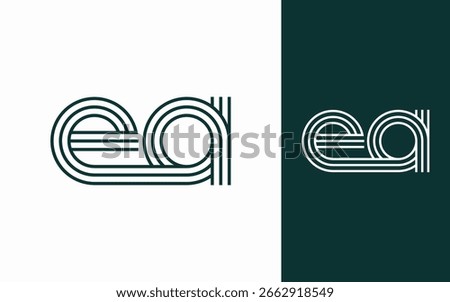 Modern elegant ea letter logo design vector