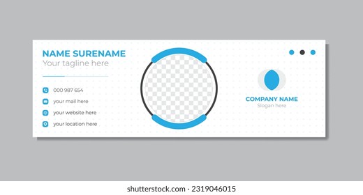 Modern elegant e-mail signature design vector template.
