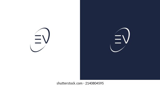 Modern and elegant EV letter initials logo design