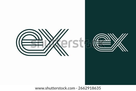 Modern elegant ex letter logo design vector