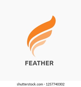Modern and elegant feather shape simple business icon logo - Vector