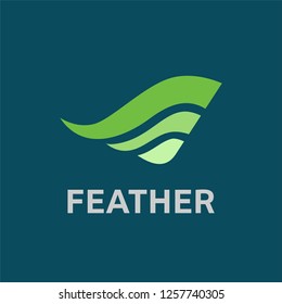 Modern and elegant feather shape simple business icon logo - Vector