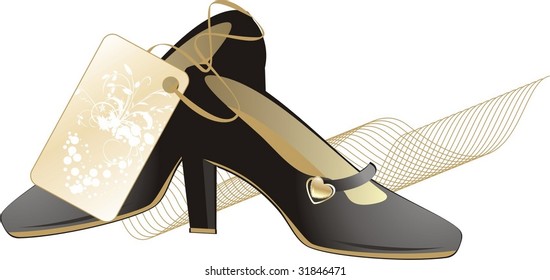 Modern elegant female shoes. Vector