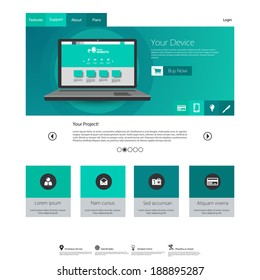 Modern elegant Flat Minimalist Website Template Design 