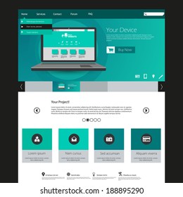 Modern elegant Flat Minimalist Website Template Design 